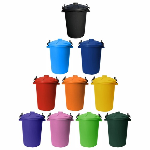 Large plastic dustbins with - large,